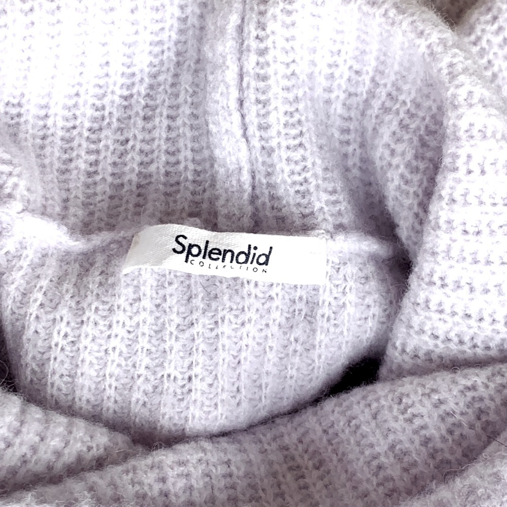 SPLENDID COLLECTION FUNNEL NECK WOOL-BLEND OVERSIZED SWEATER HEATHERED SNOWY FIG - Picture 6 of 10